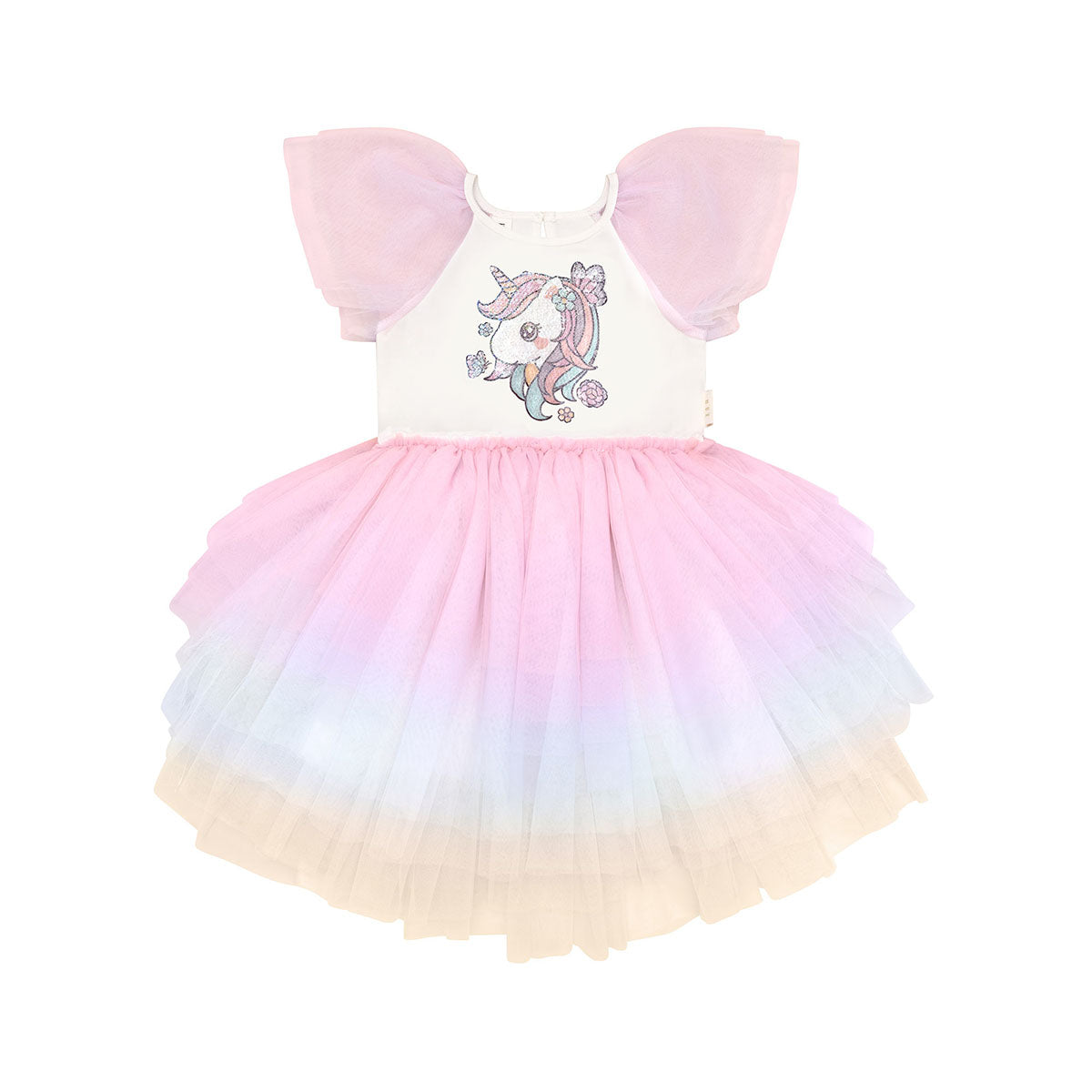 Unicorn Tiered Rainbow Party Dress – Hedgerow Limited