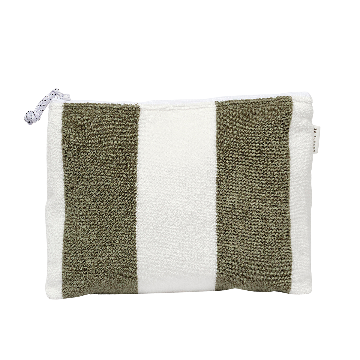 Dark Olive Green Terry Beach Pouch