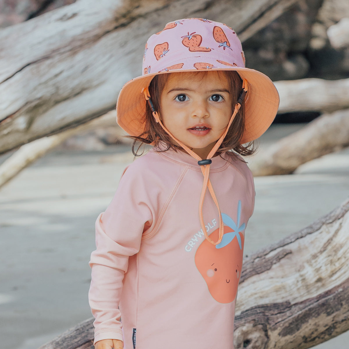 Katie BABY STRIPE bucket hat ピンクストライプ Reversible Bucket