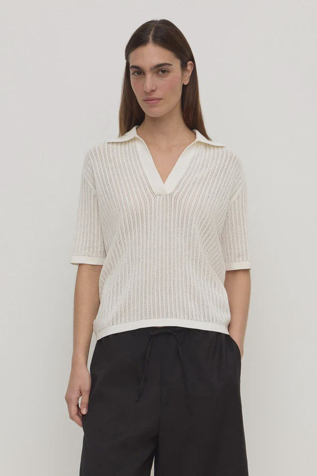 Dark Slate Gray Nina Cotton Knit Polo