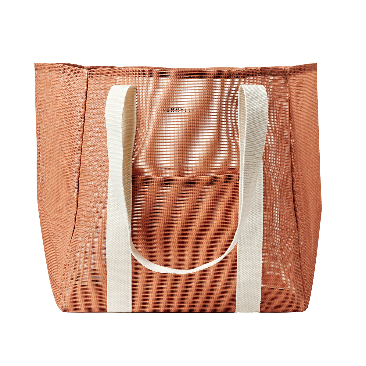 Dark Salmon Mesh Beach Bag