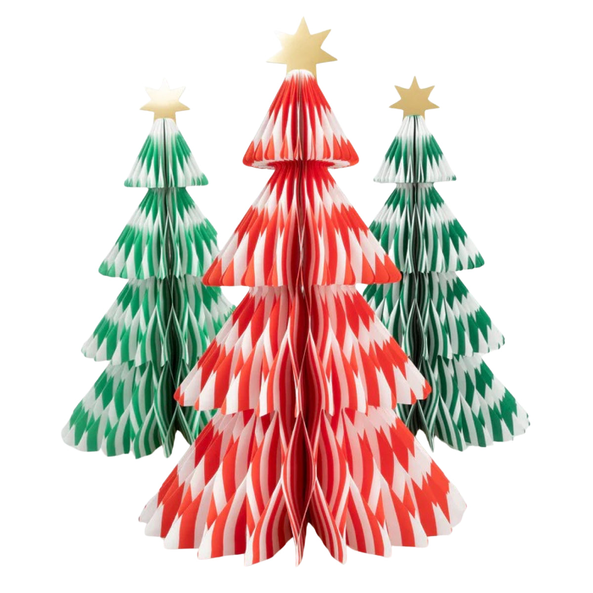 White Smoke Stripe 3D Paper Trees