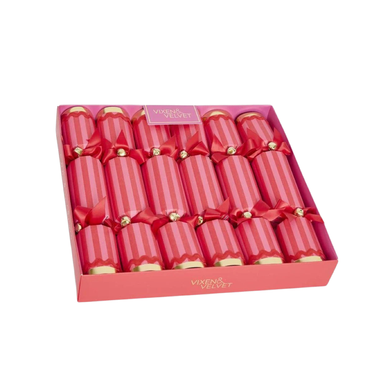 White Smoke Scarlet Stripe Crackers Fuchsia