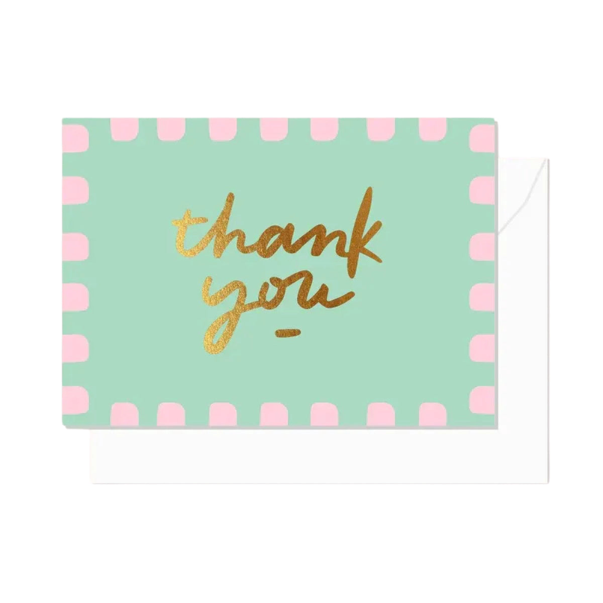 Light Blue Thank You Scallop Matcha Card