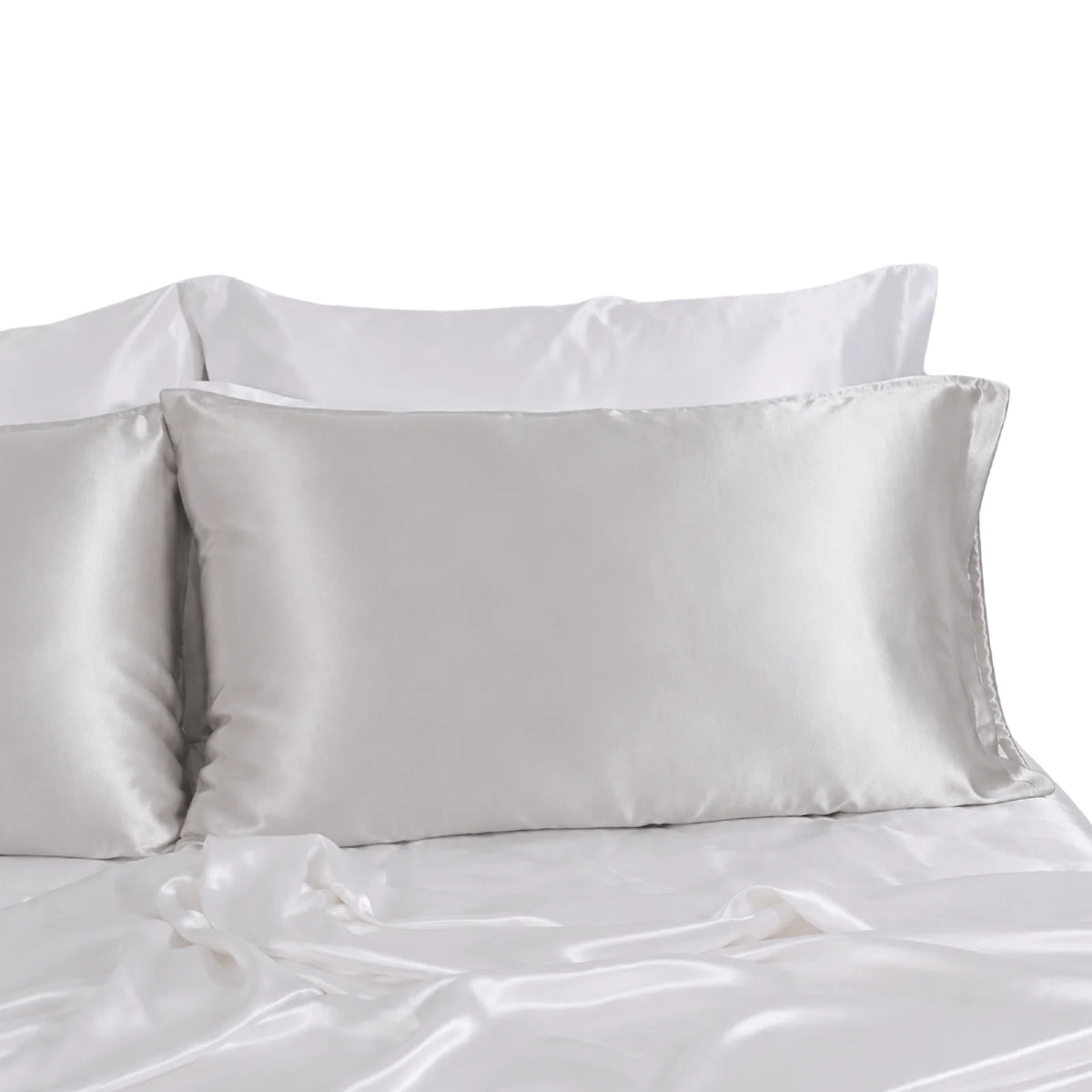 Gray Silk Pillowcase