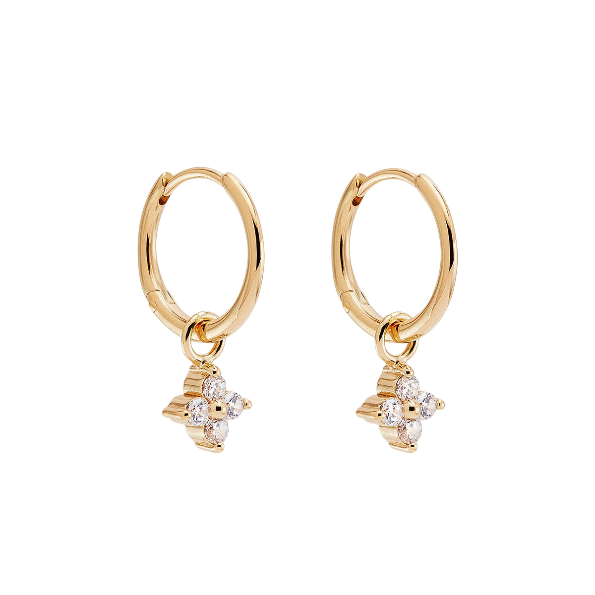 White Smoke Crystal Bloom Hoops