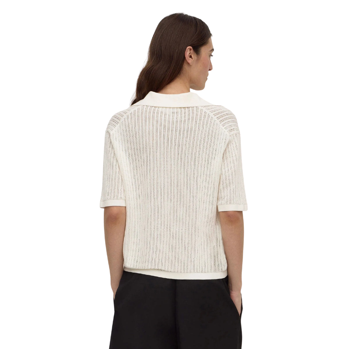 Light Gray Nina Cotton Knit Polo