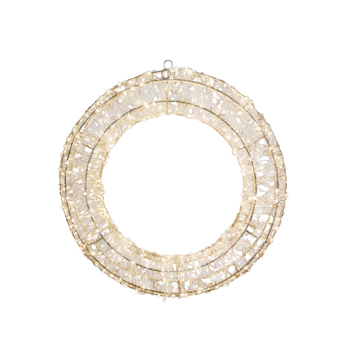 White Smoke Stellar Light  Up Wreath