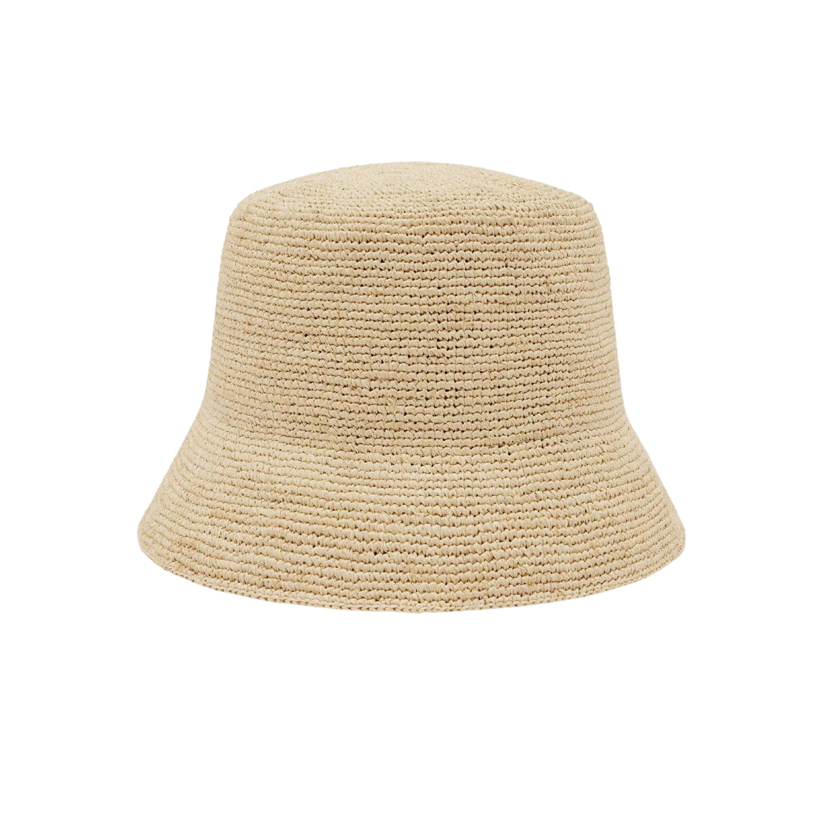 White Smoke Raffia Short Brim Bucket Hat