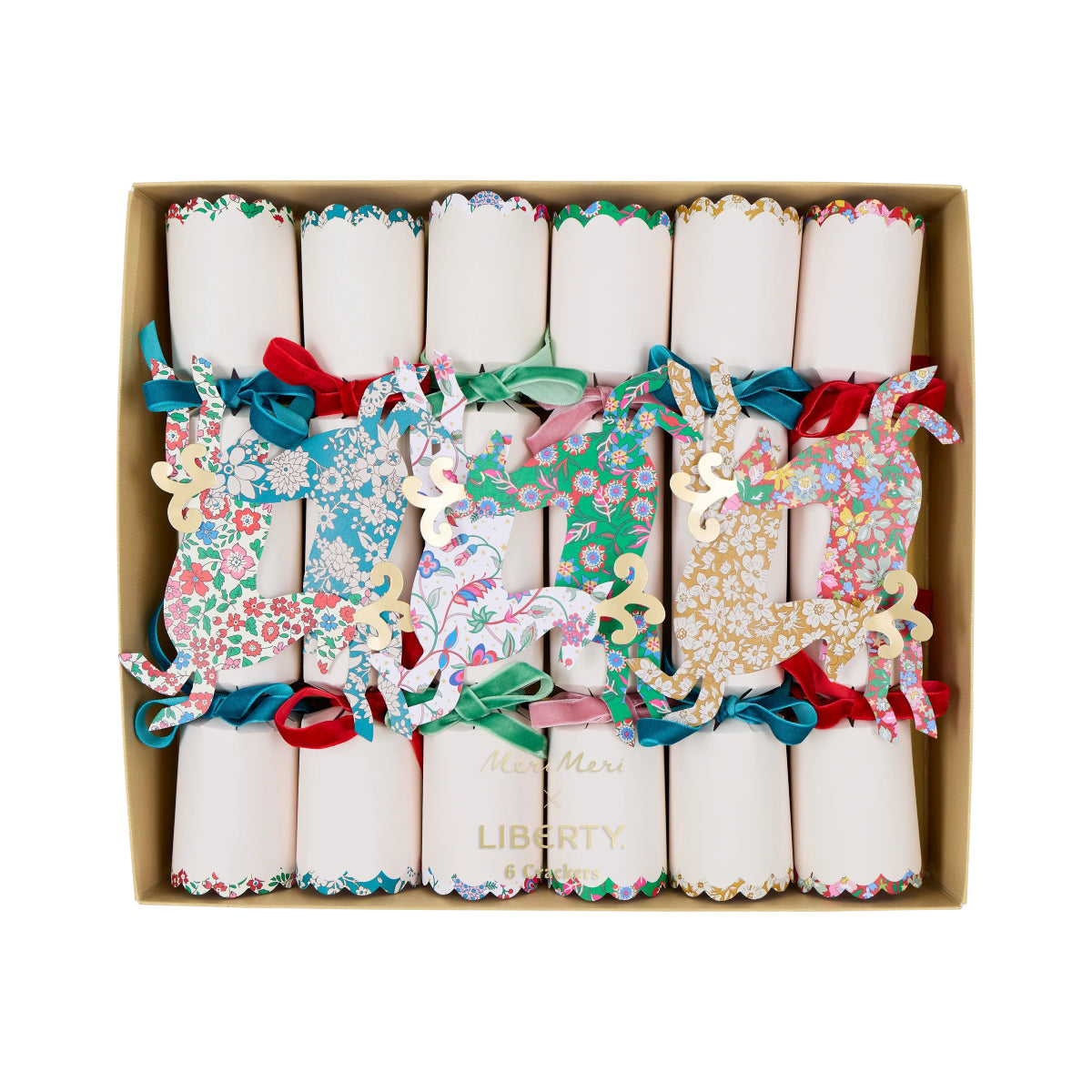 Light Gray Meri Meri x Liberty Reindeer Crackers