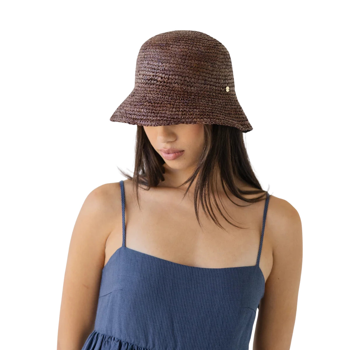 White Smoke Little Brim Raffia Hat