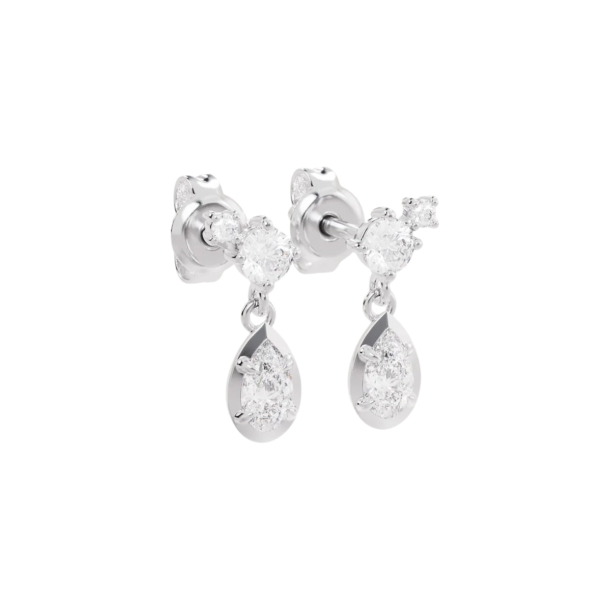 White Smoke Quiet Radiance Drop Stud