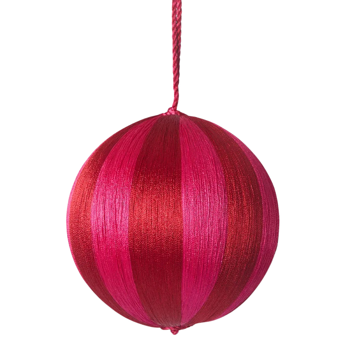 White Smoke Silk Stripe Bauble