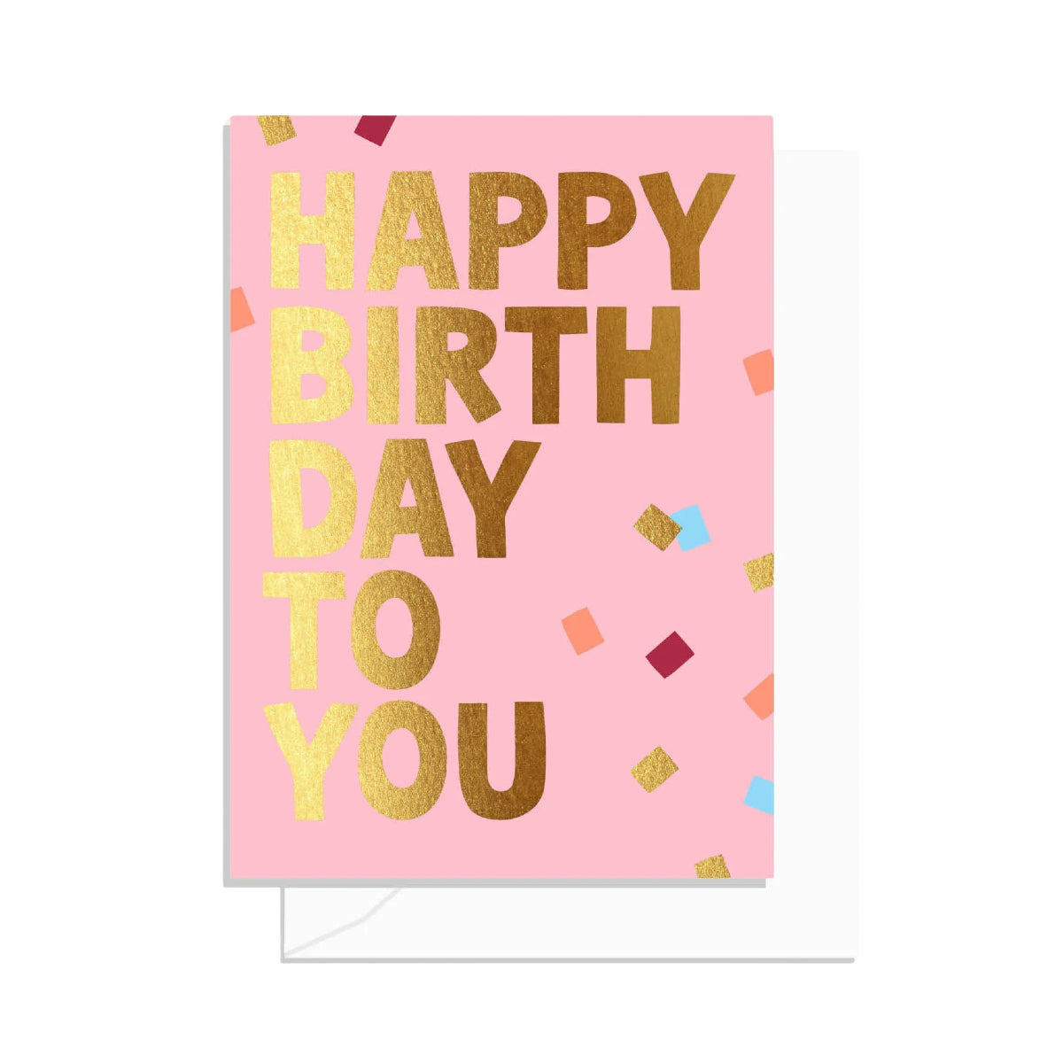 White Smoke Birthday Pink Confetti Card