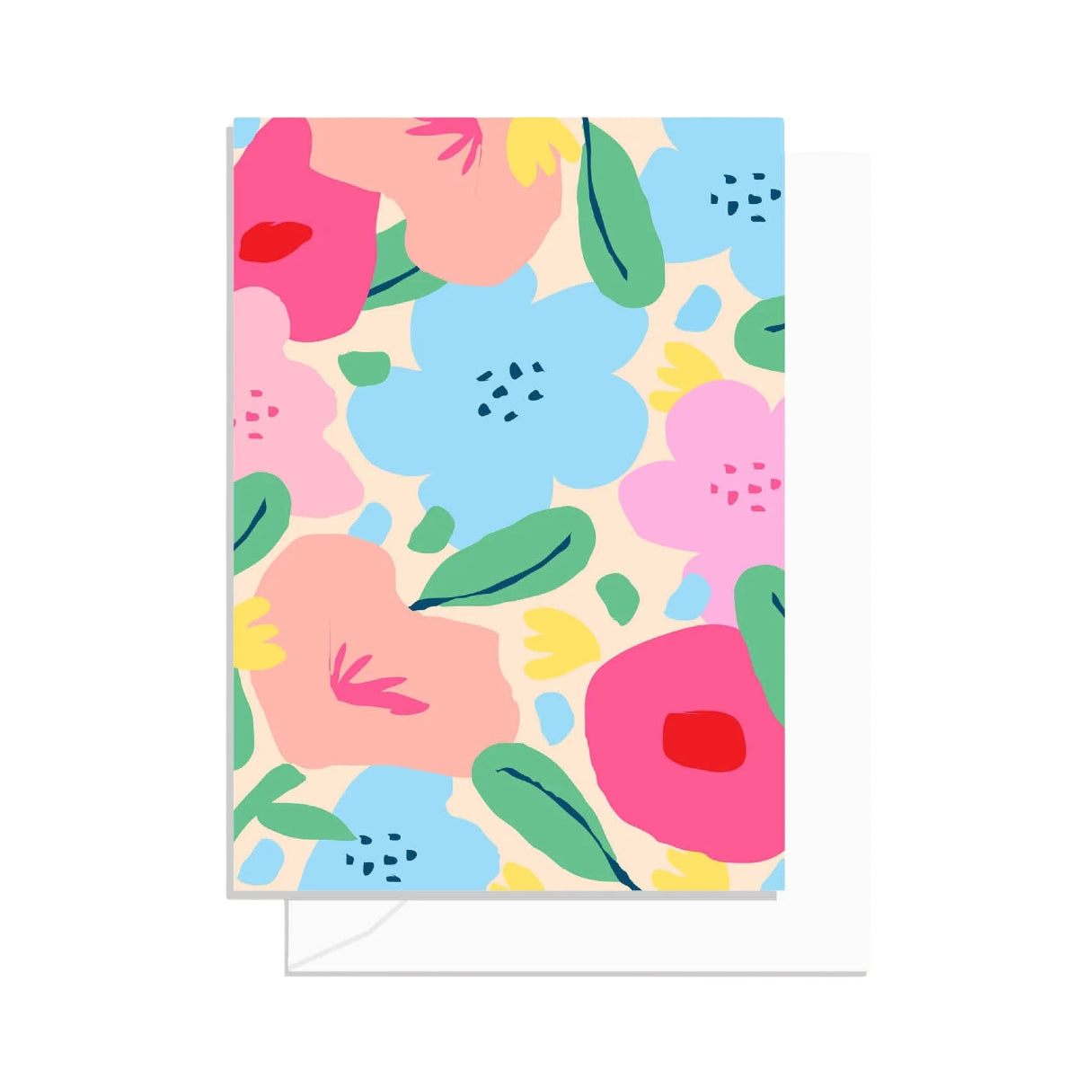 White Smoke Neon Bloom Pink Card