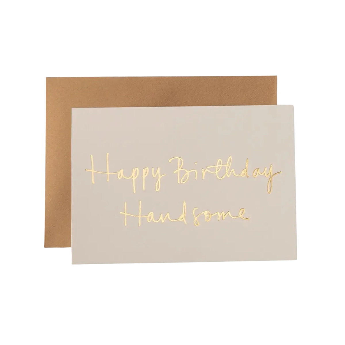 Gray Happy Birthday Handsome Script