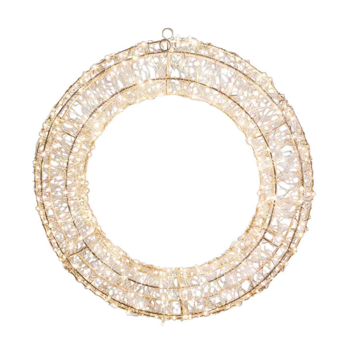 White Smoke Stellar Light  Up Wreath