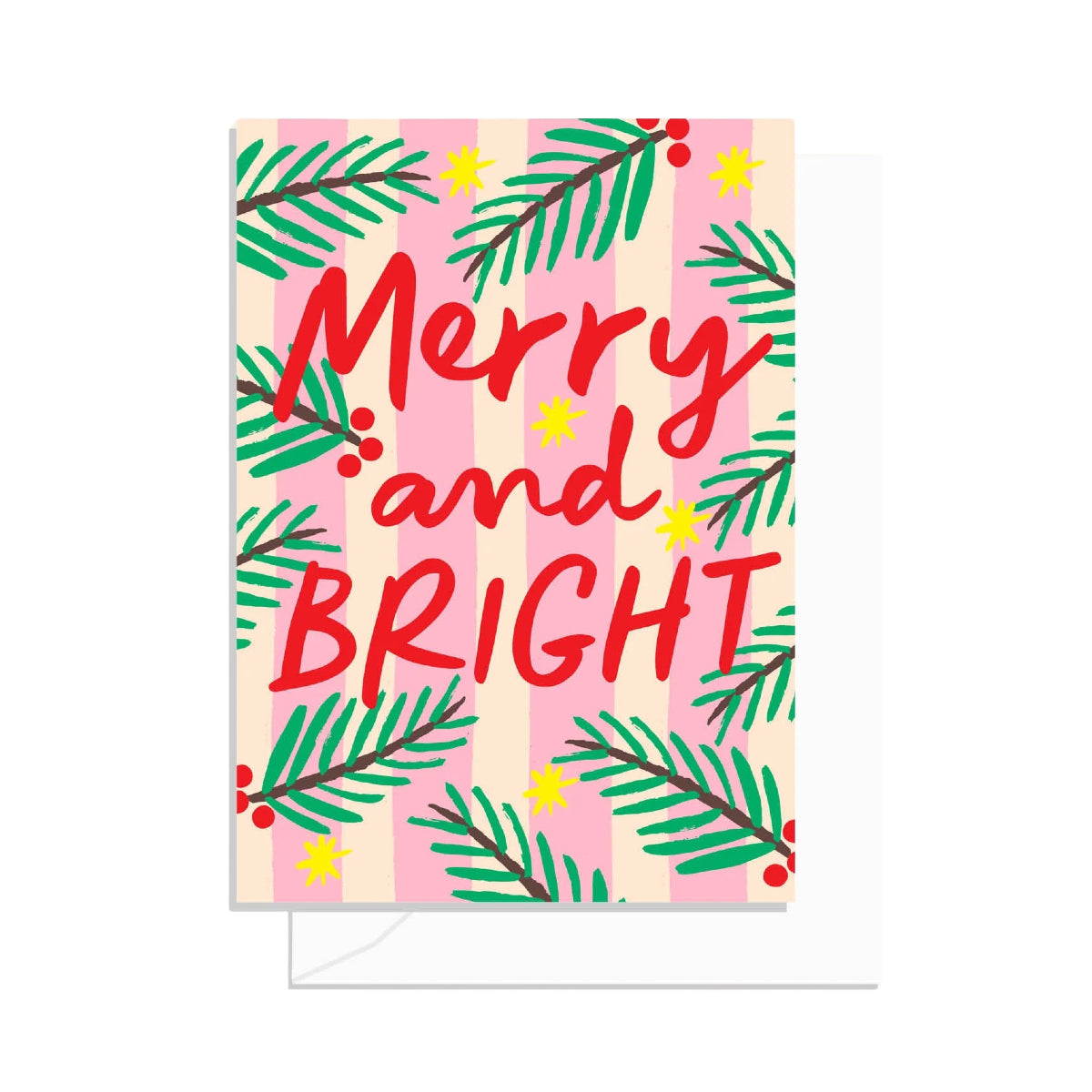 White Smoke Merry & Bright Stripe Greenery