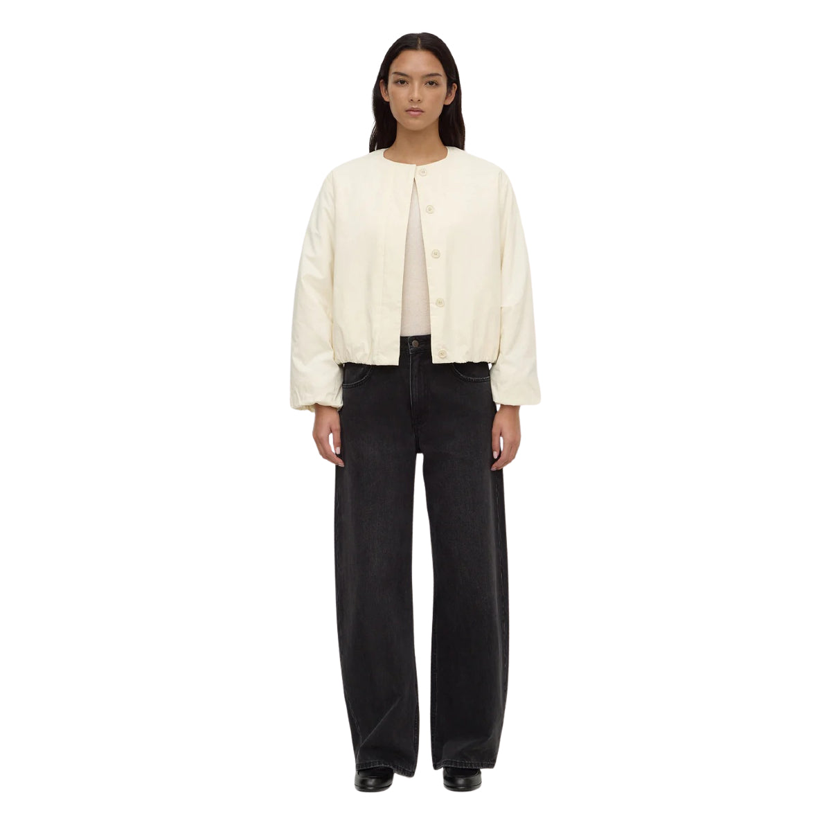 White Smoke Zoie Padded Bomber Jacket