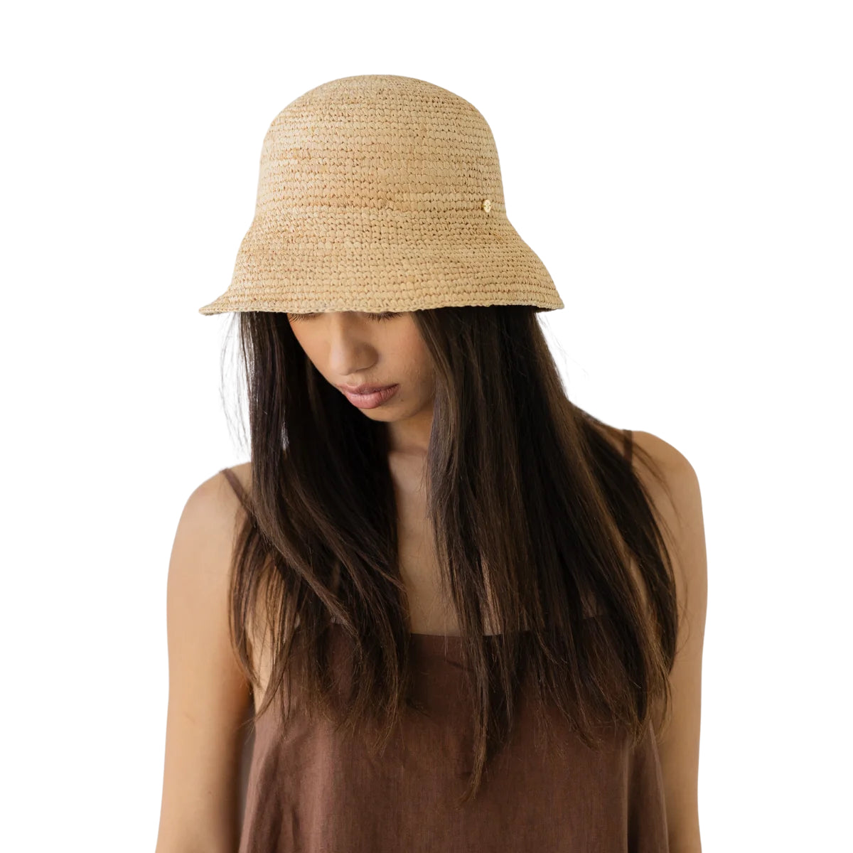 White Smoke Little Brim Raffia Hat