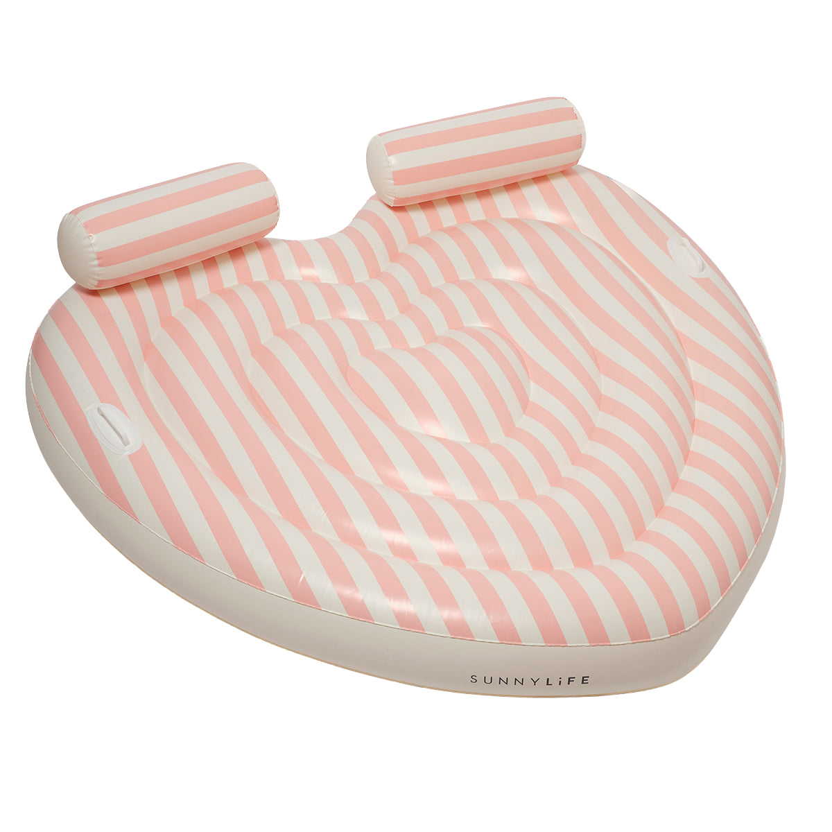 White Smoke Twin Heart Lie-On Stole My Heart Pink Stripe