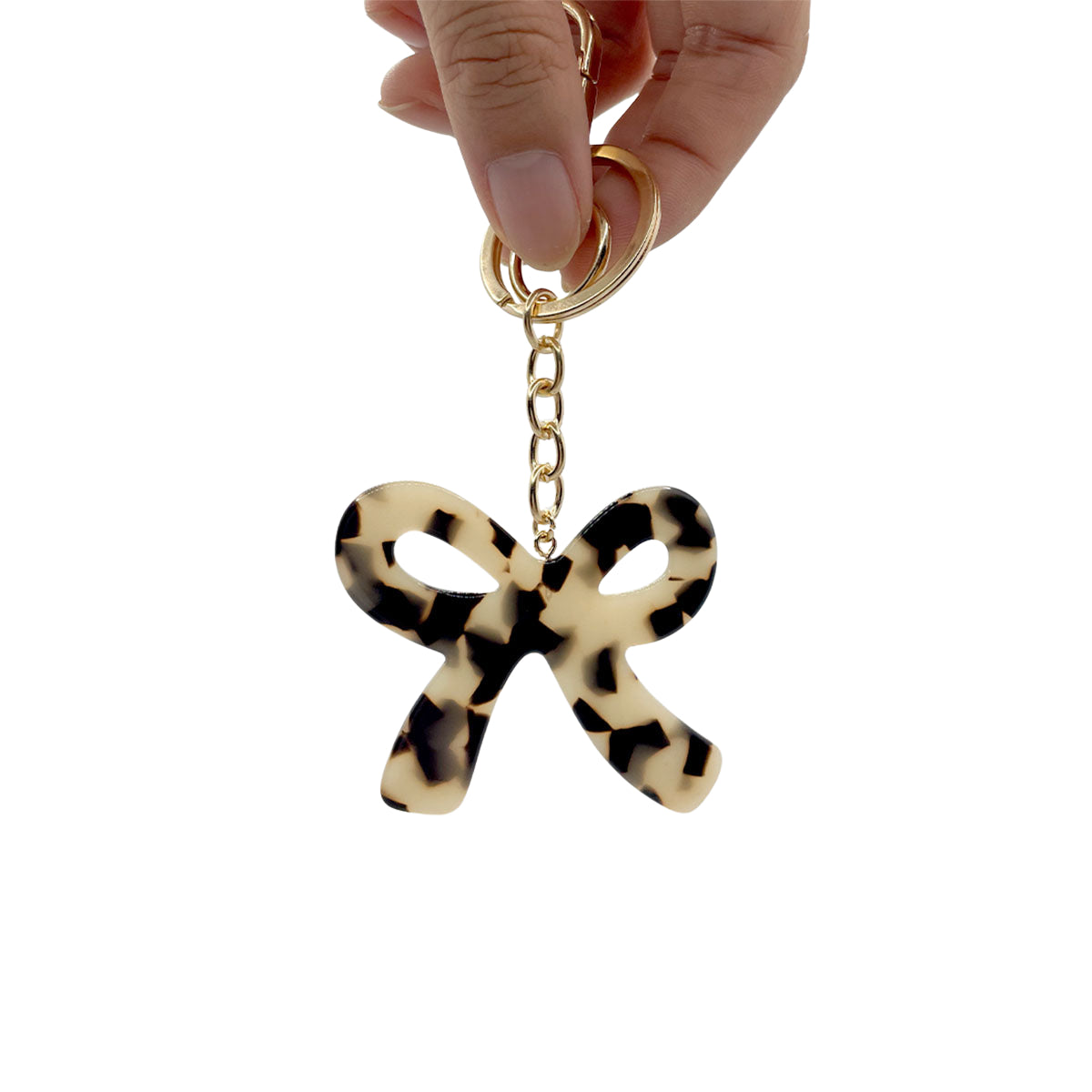 White Smoke Bow Beauty Key Chain