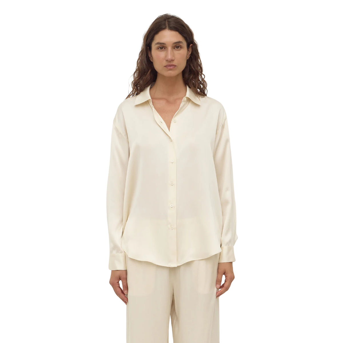White Smoke Pippa Silk Long Sleeve Shirt