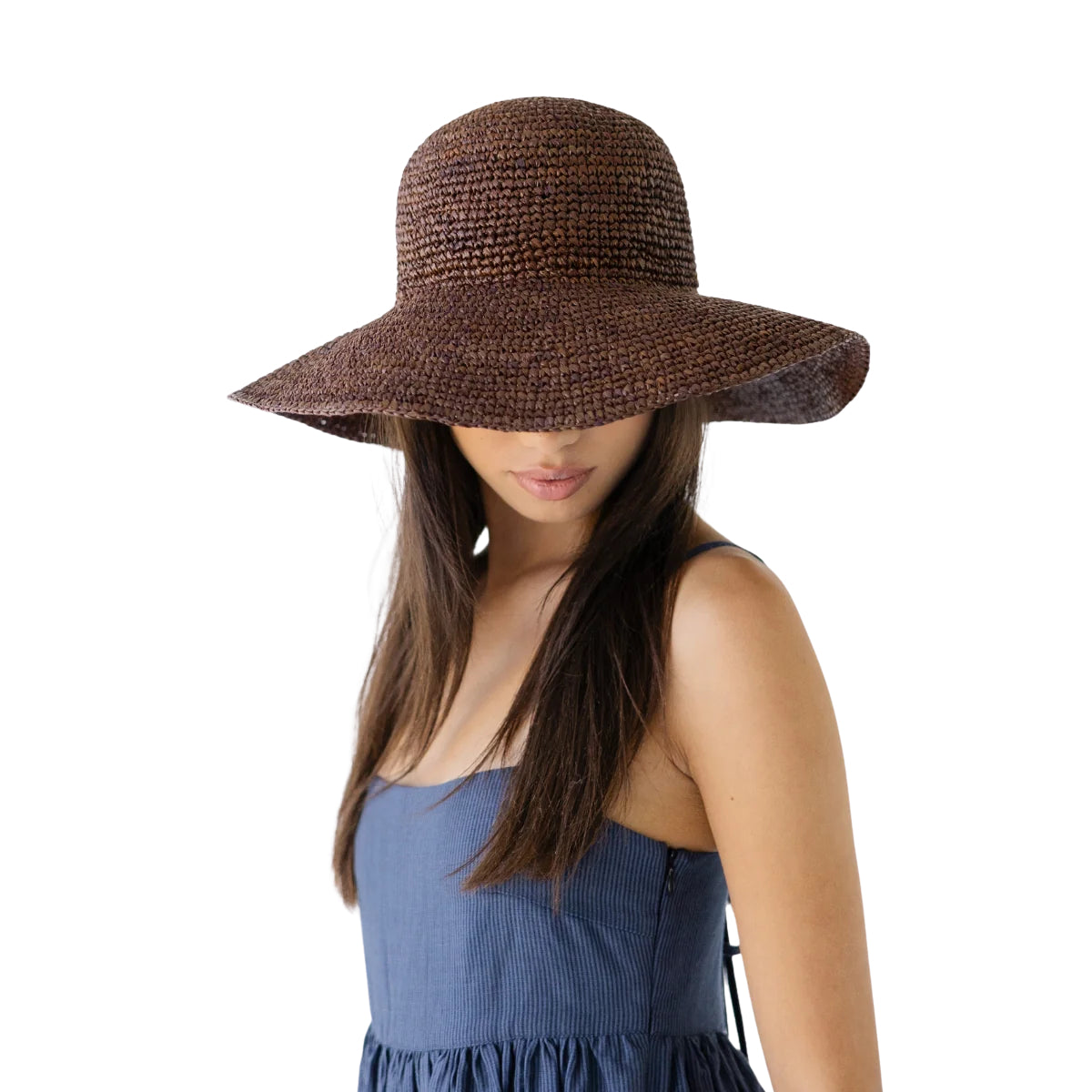 White Smoke Wide Brim Raffia Brim