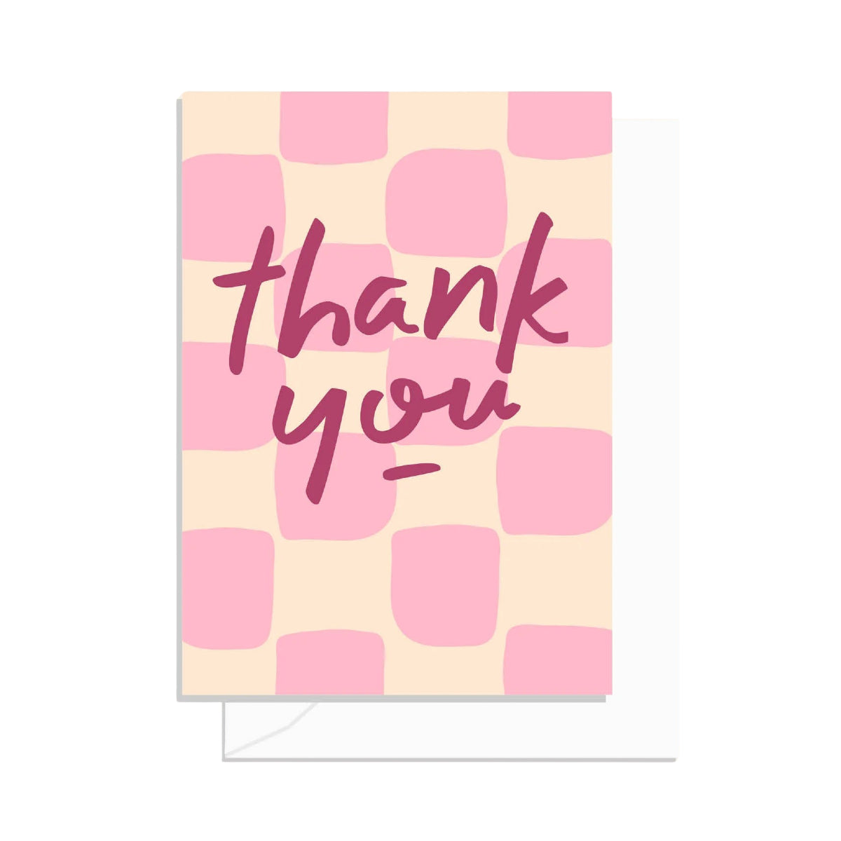 Light Pink Check Thank You Card