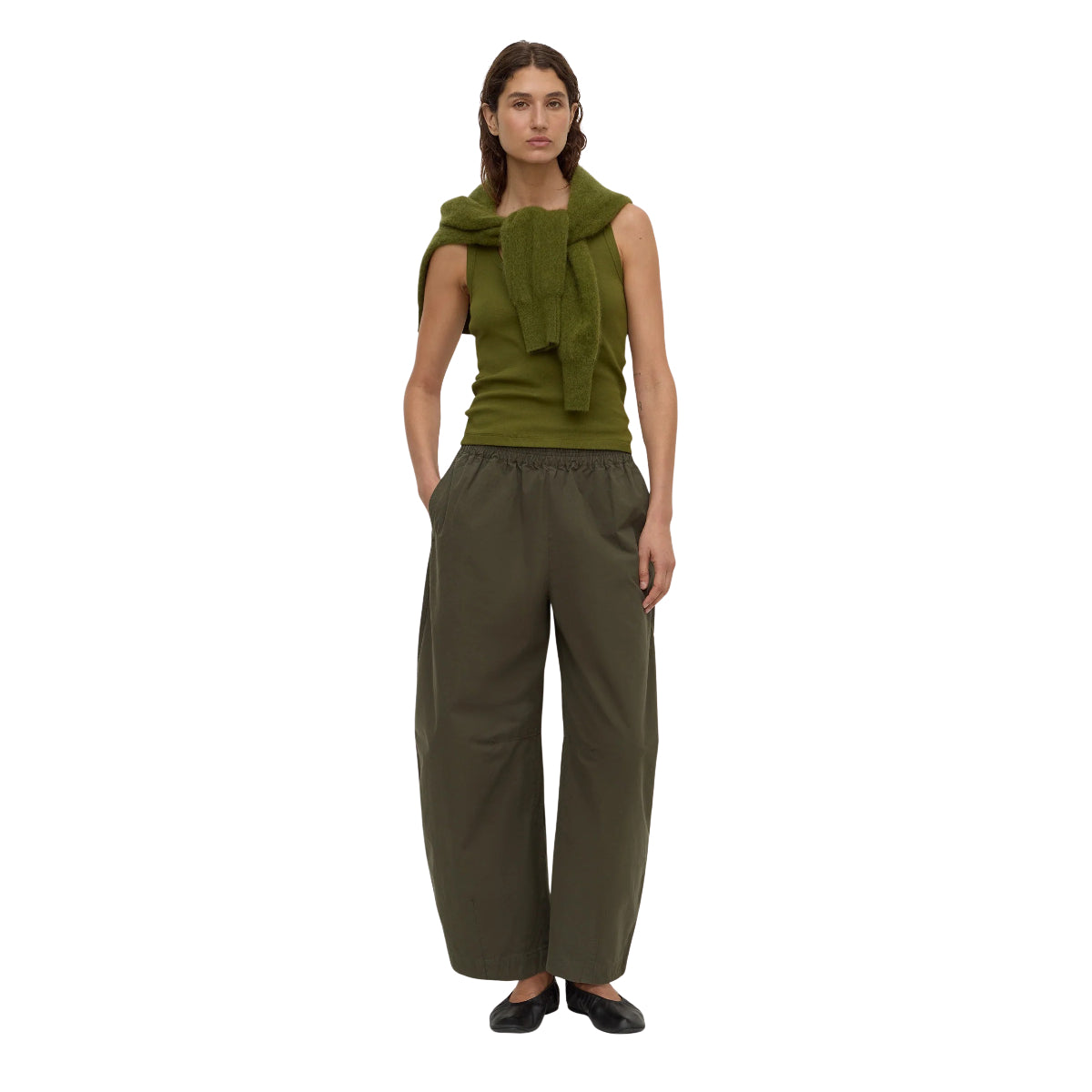 White Smoke Lola Barrel Pant