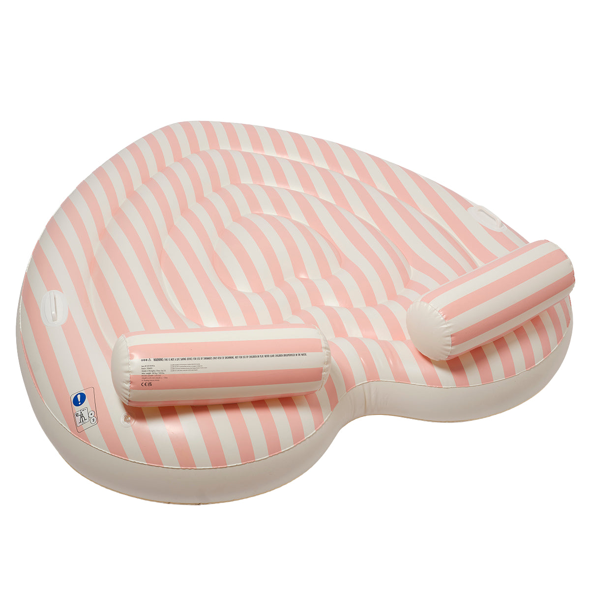 White Smoke Twin Heart Lie-On Stole My Heart Pink Stripe