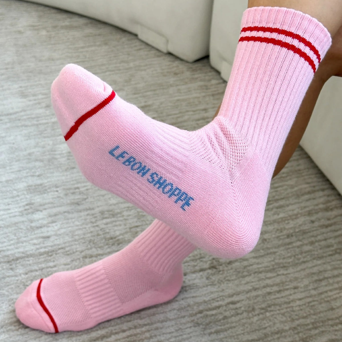 Dim Gray Le Bon Shoppe Embroidered Boyfriend Socks