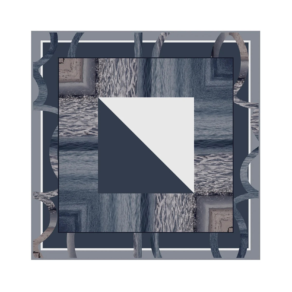 Dark Slate Gray Oversized Square Scarf Silk