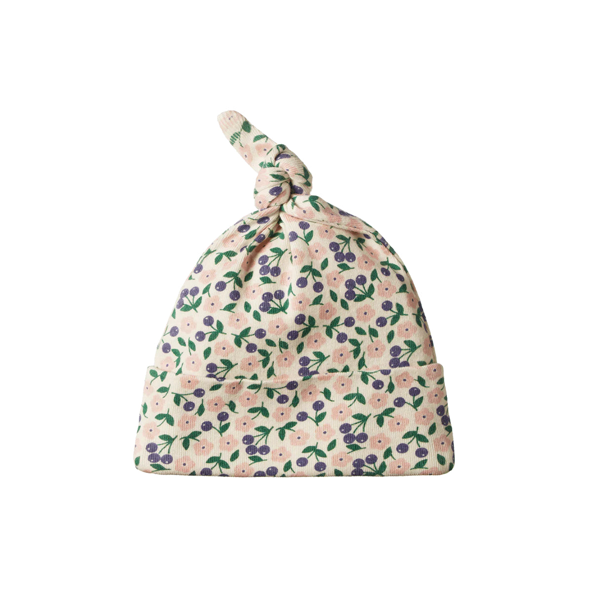 White Smoke Cotton Knotted Pointelle Beanie