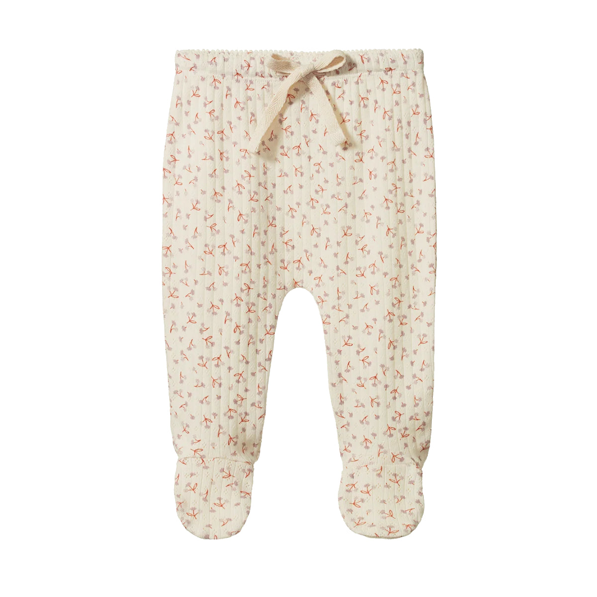 Light Gray Footed Rompers Pointelle