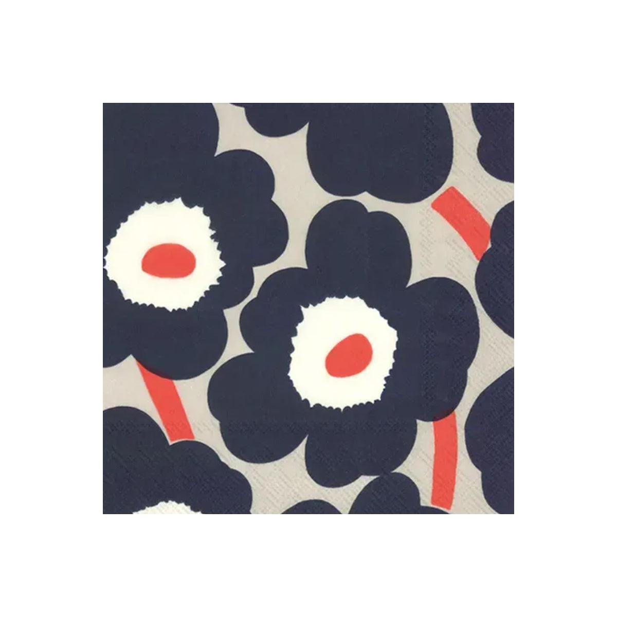 Dark Slate Gray Marimekko Unikko Cocktail Napkin