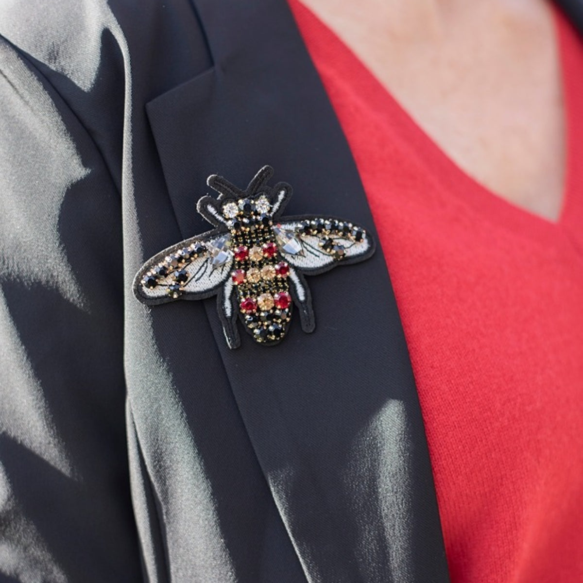 Dark Slate Gray Brooch - Ruby Bee