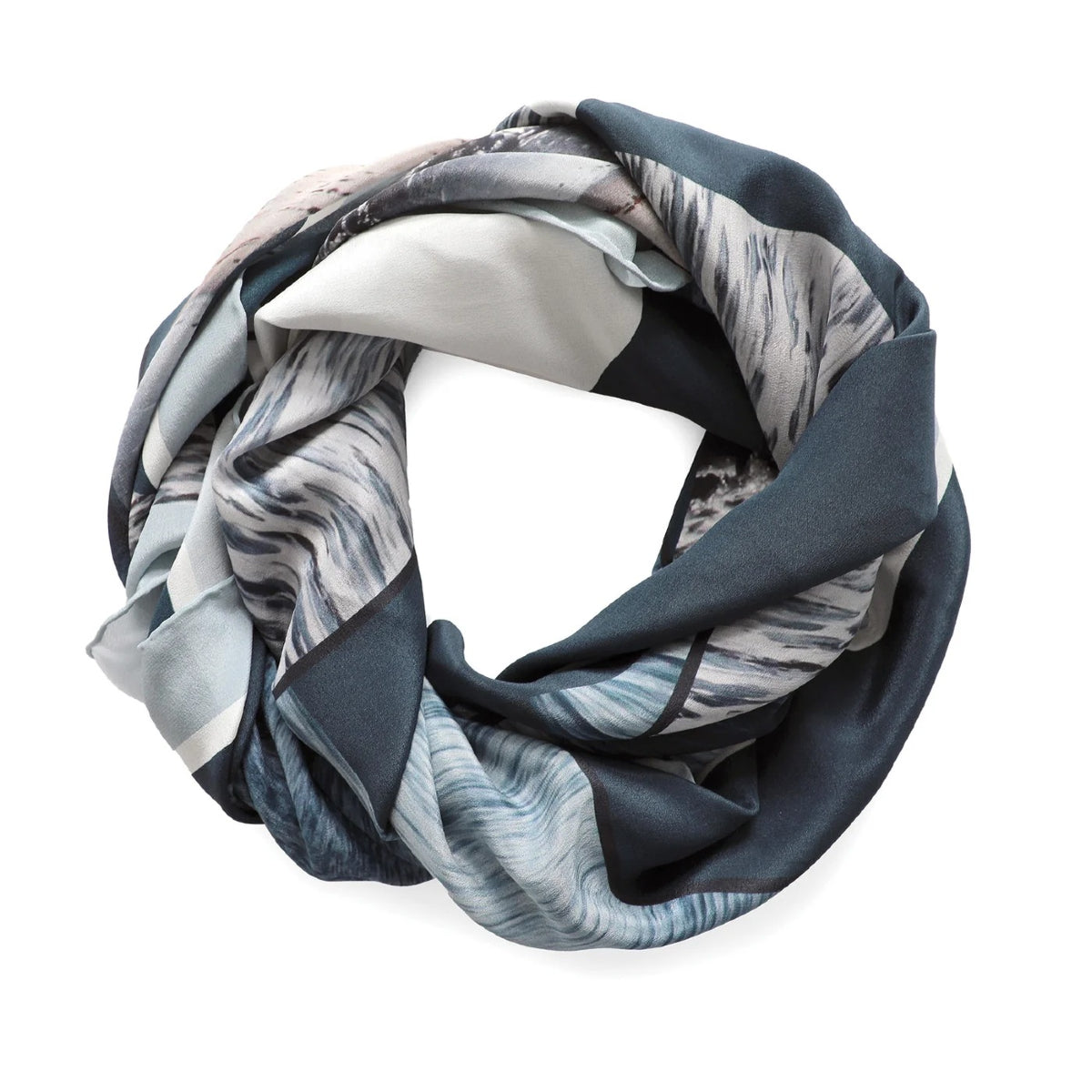 White Smoke Oversized Square Scarf Silk