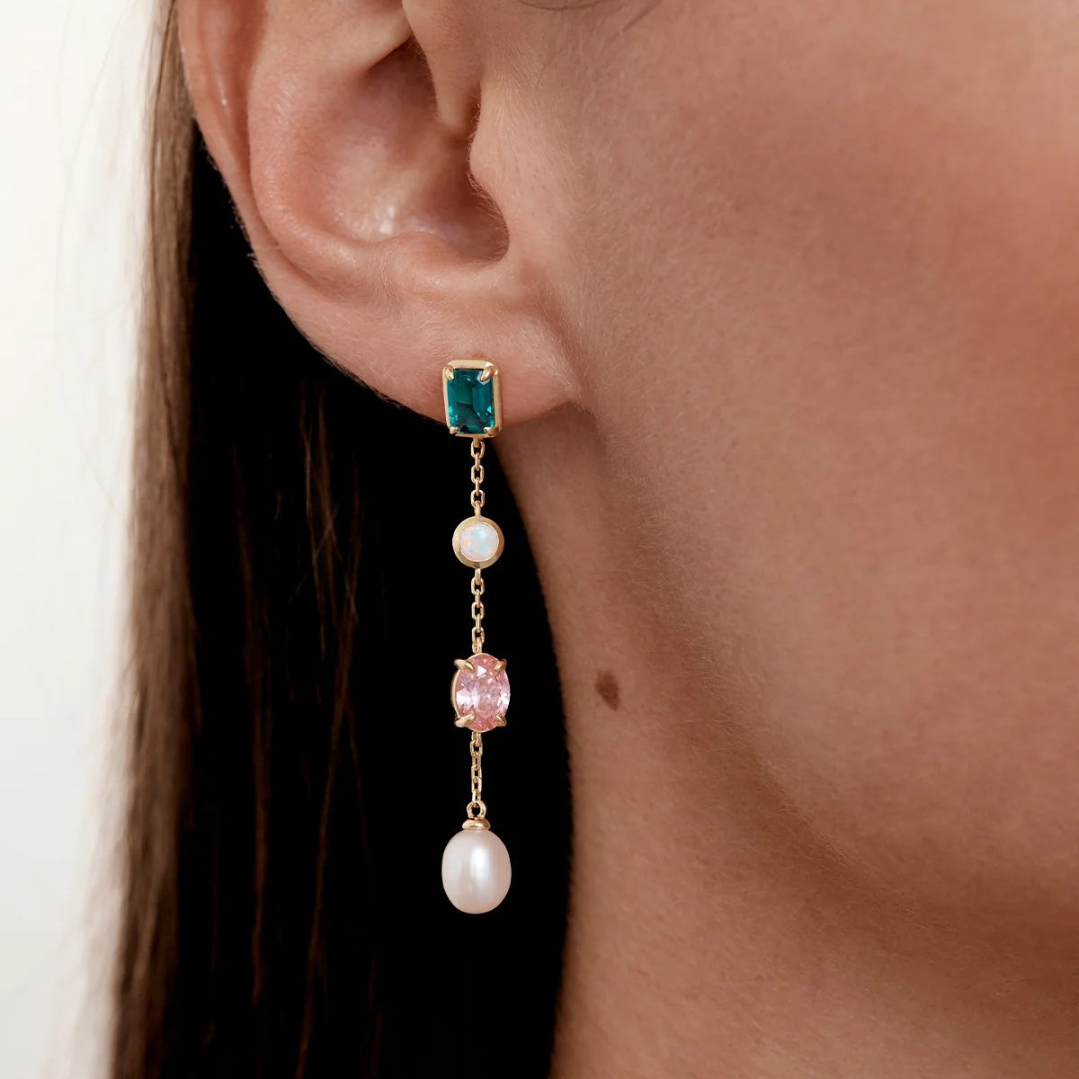 Black You are Infinite Drop Chain Earring