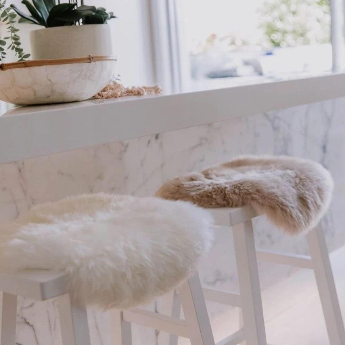 Rosy Brown Fibre Seat Plate by Auskin Long Wool Sheepskin