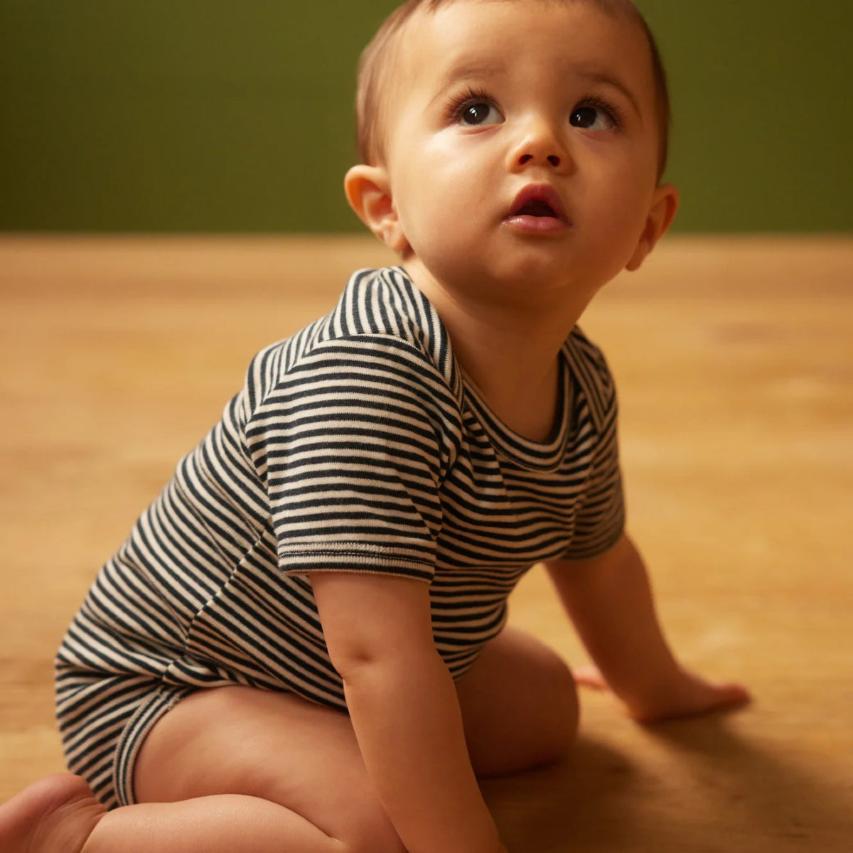 Dark Olive Green Short Sleeve Bodysuit