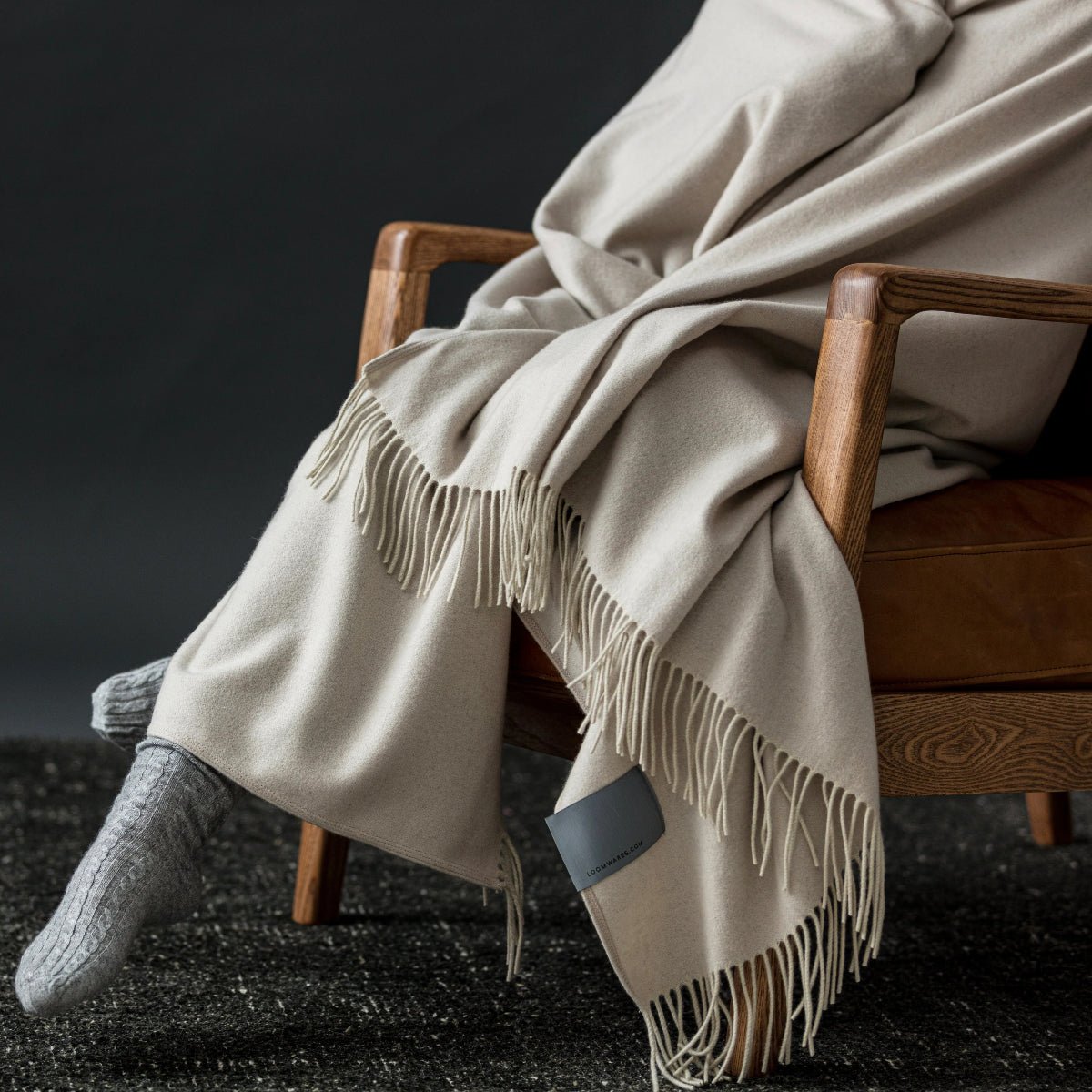 Dark Slate Gray Cashmere Merino Thow