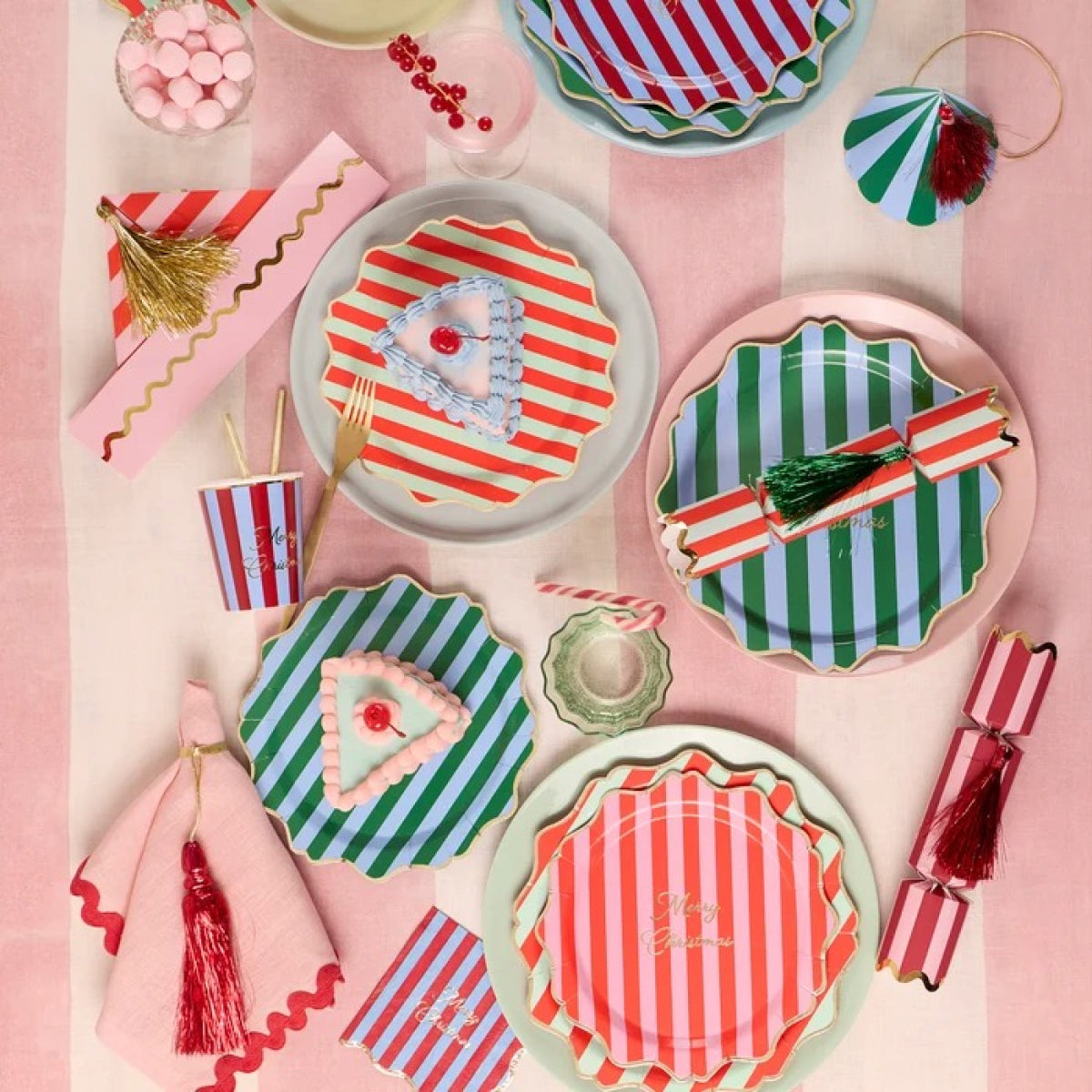 Tan Striped Tassel Crackers
