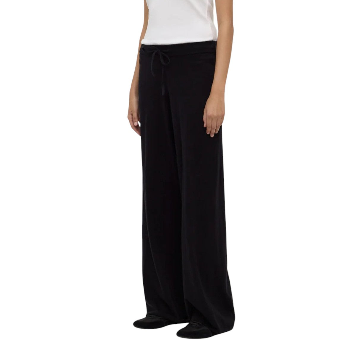 Black Cotton Cashmere Lounge Pant