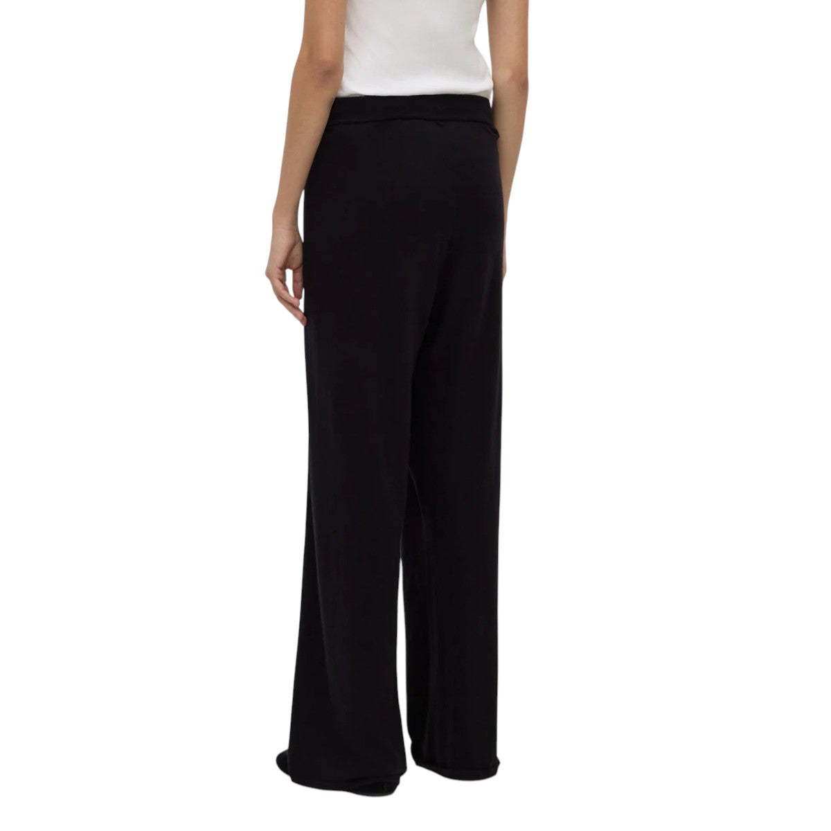 Black Cotton Cashmere Lounge Pant